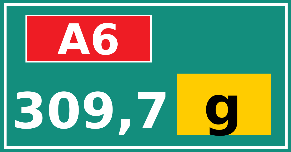 Hectometerbord A6 309,7 letter g