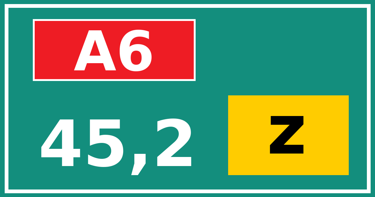 Hectometerbord A6 45,2 letter z