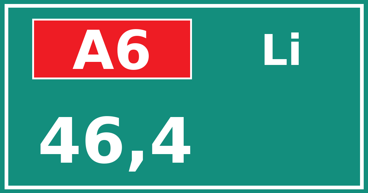 Hectometerbord A6 46,4 zijde Li