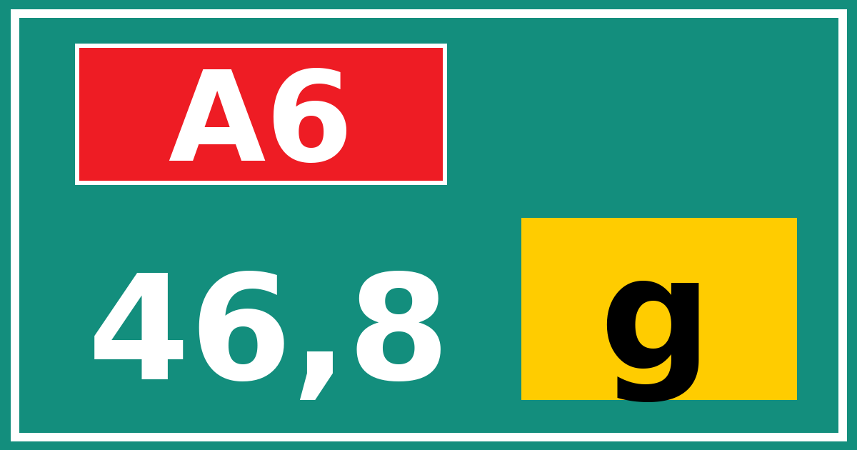 Hectometerbord A6 46,8 letter g