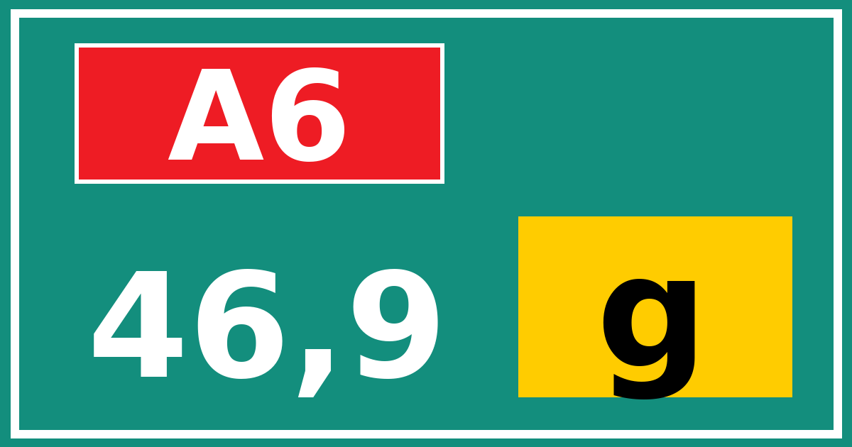 Hectometerbord A6 46,9 letter g