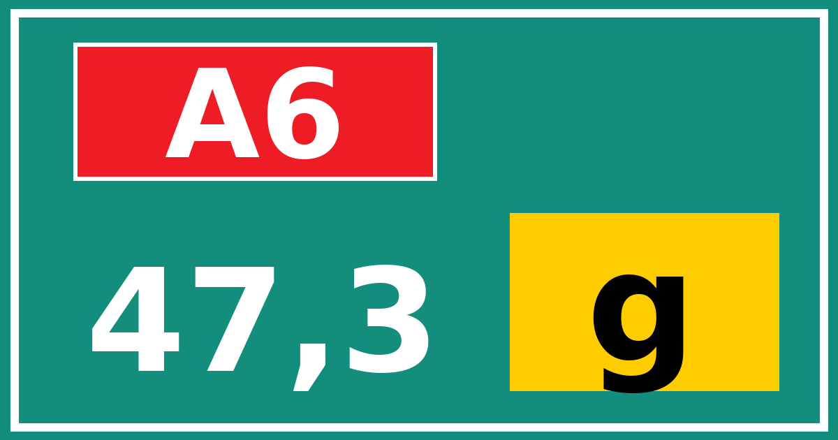 Hectometerbord A6 47,3 letter g