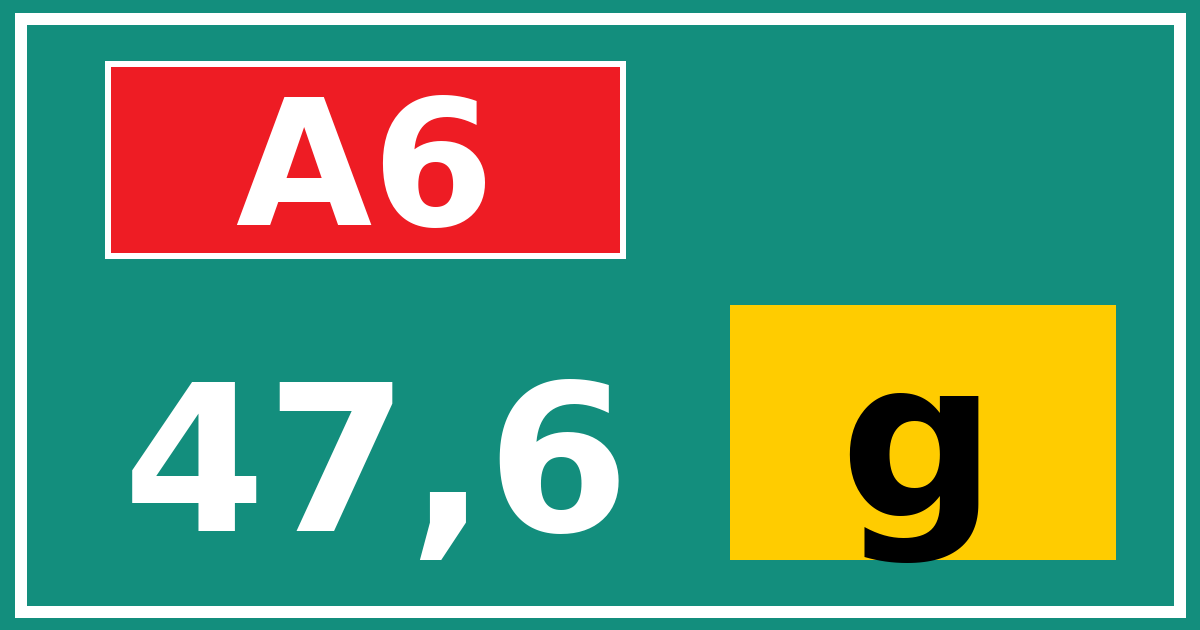 Hectometerbord A6 47,6 letter g