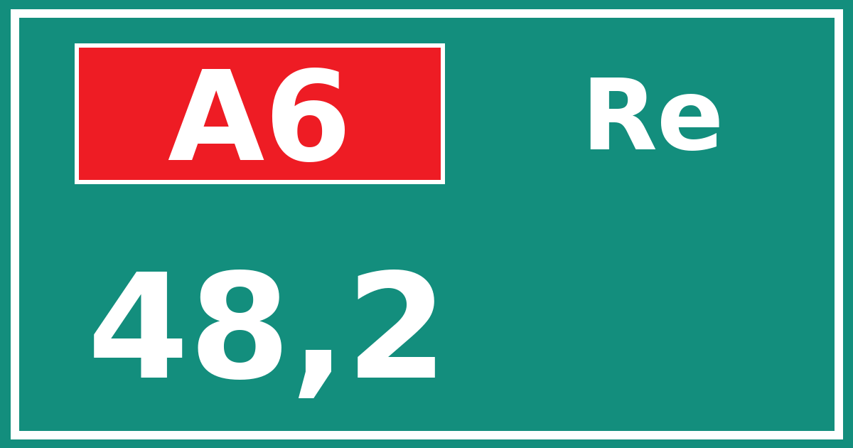 Hectometerbord A6 48,2 zijde Re