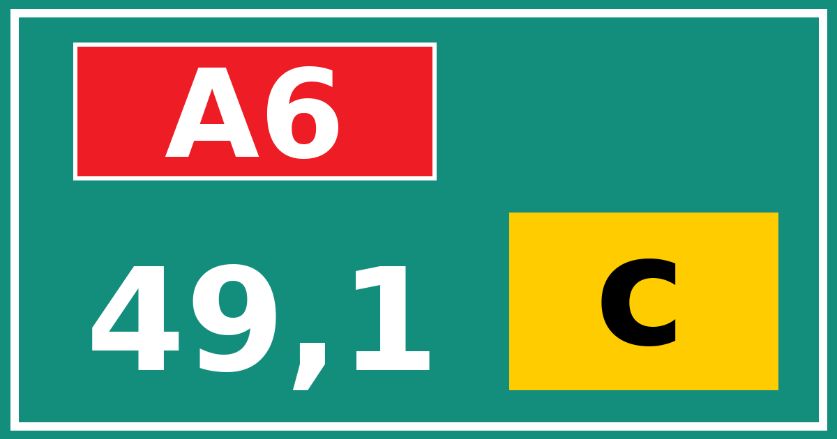Hectometerbord A6 49,1 letter c