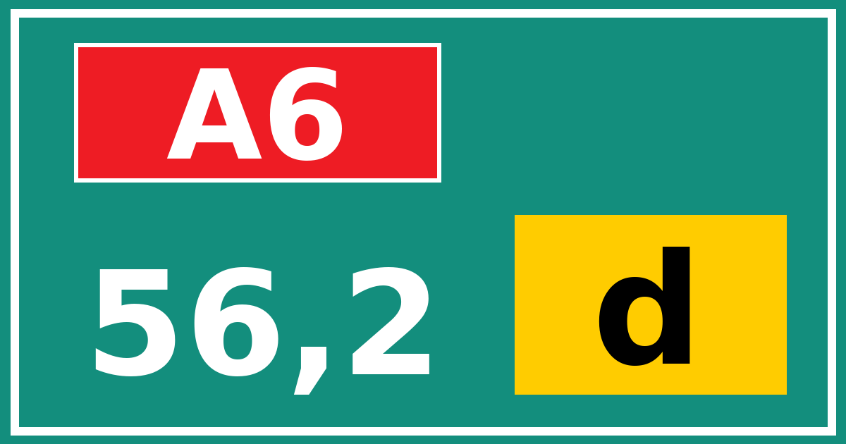 Hectometerbord A6 56,2 letter d