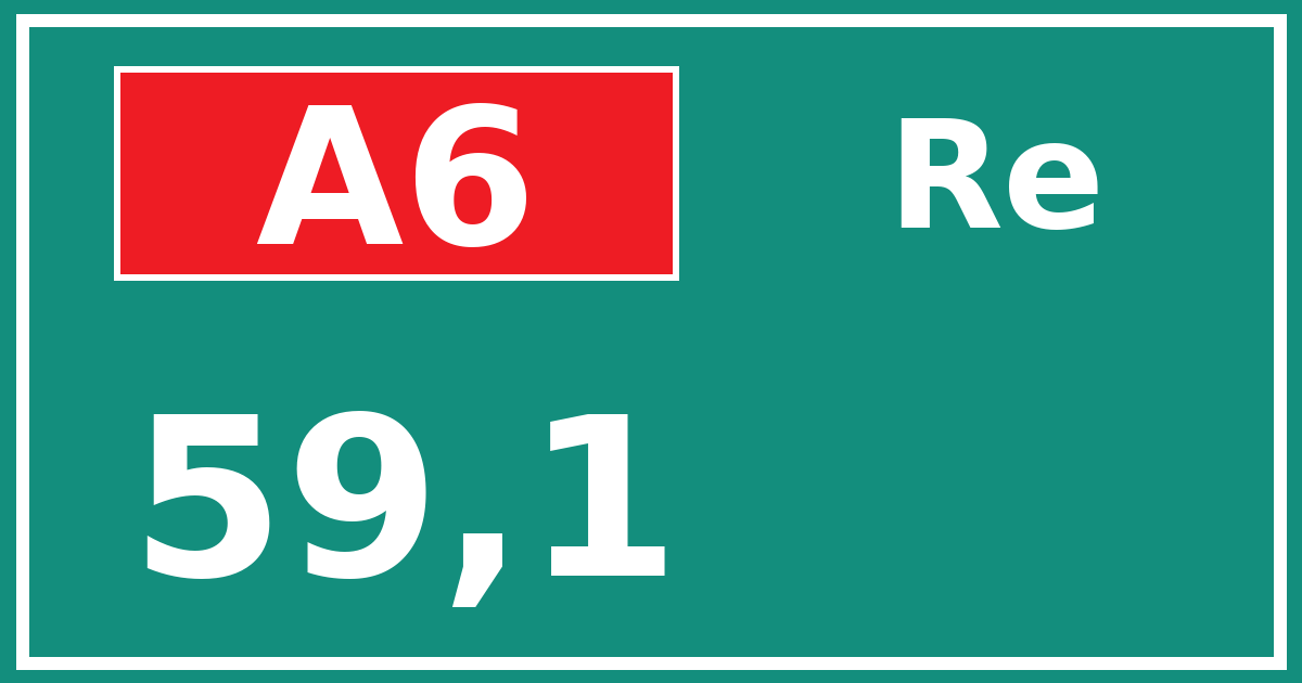 Hectometerbord A6 59,1 zijde Re