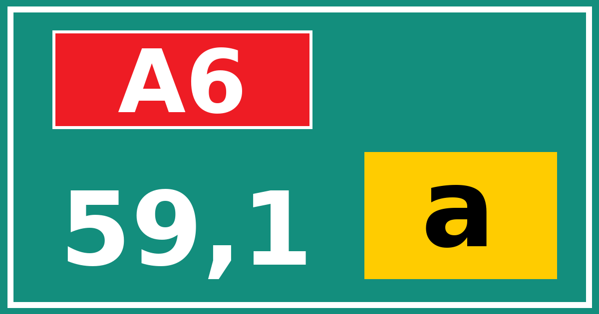 Hectometerbord A6 59,1 letter a