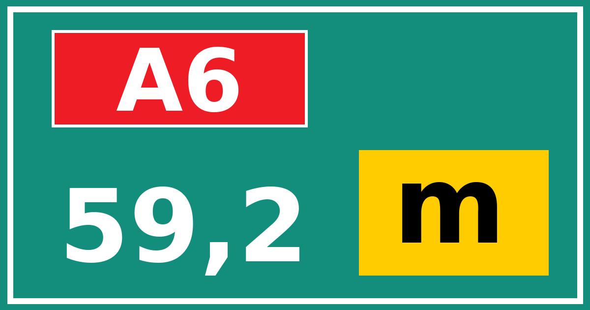 Hectometerbord A6 59,2 letter m