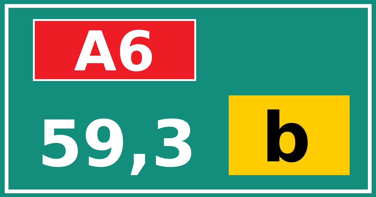 Hectometerbord A6 59,3 letter b