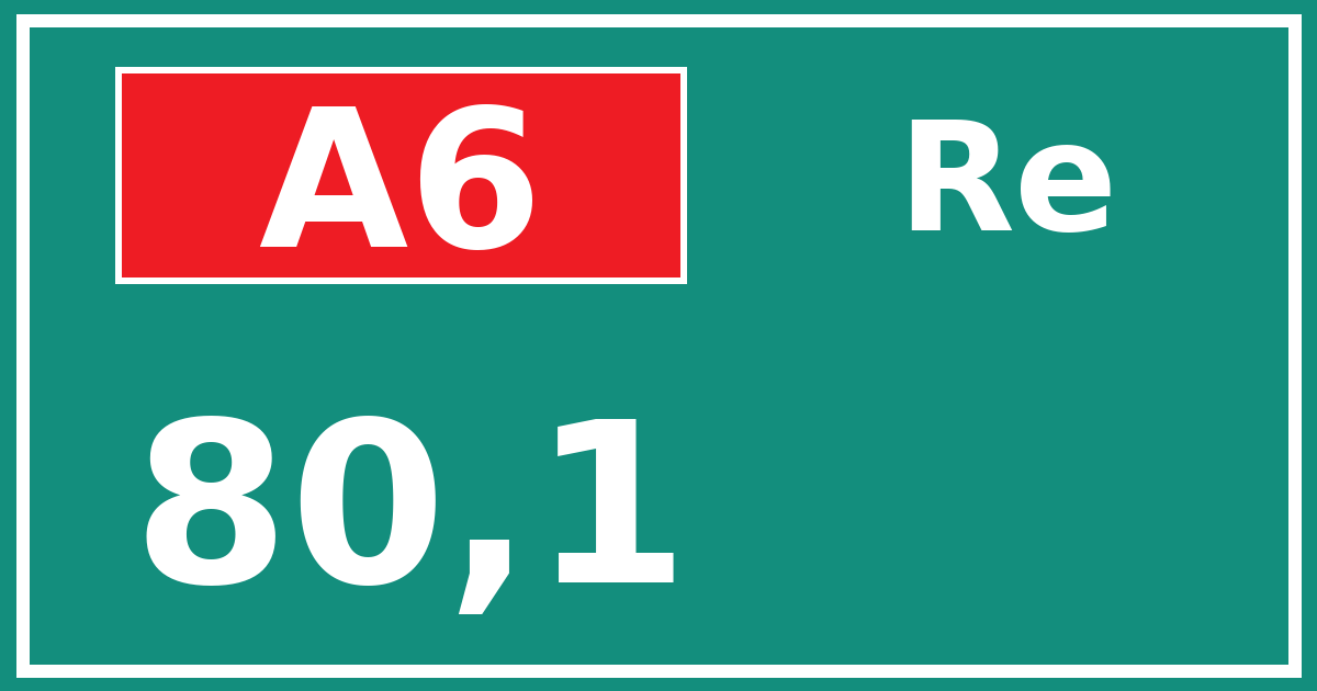Hectometerbord A6 80,1 zijde Re