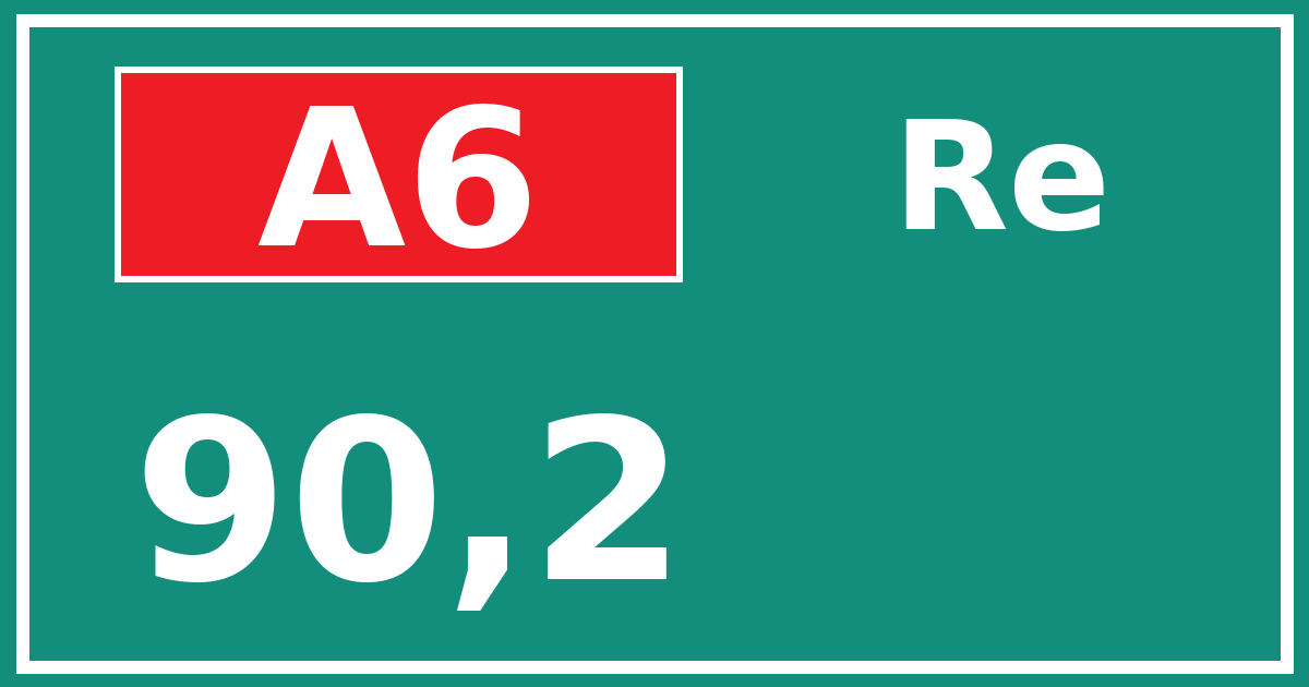Hectometerbord A6 90,2 zijde Re