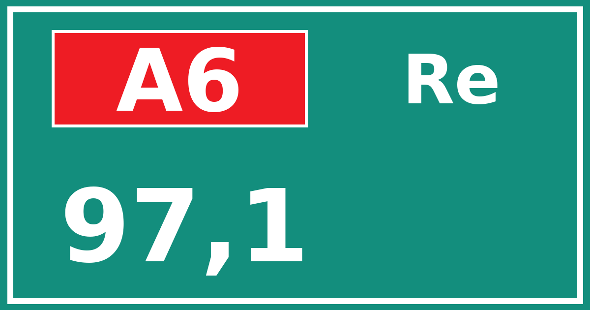 Hectometerbord A6 97,1 zijde Re