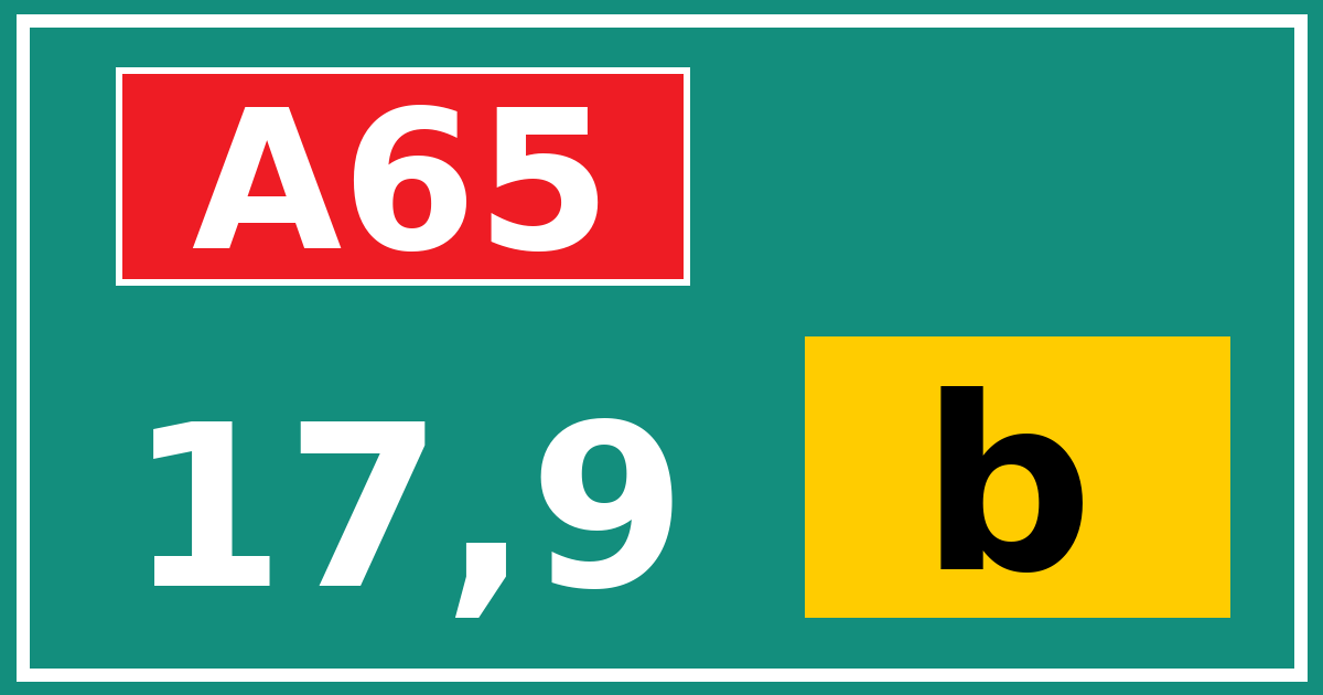 Hectometerbord A65 17,9 letter b