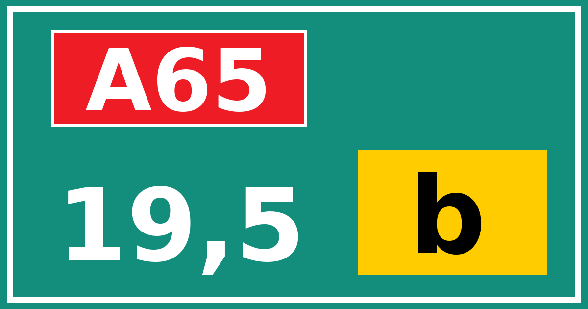 Hectometerbord A65 19,5 letter b