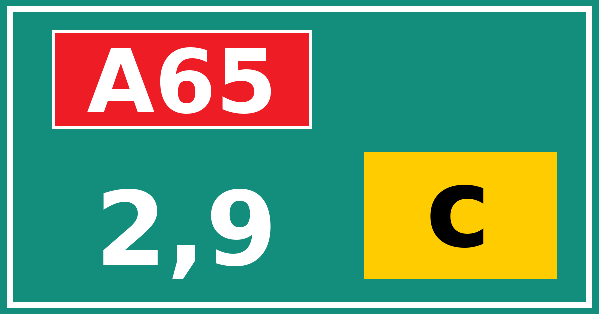 Hectometerbord A65 2,9 letter c