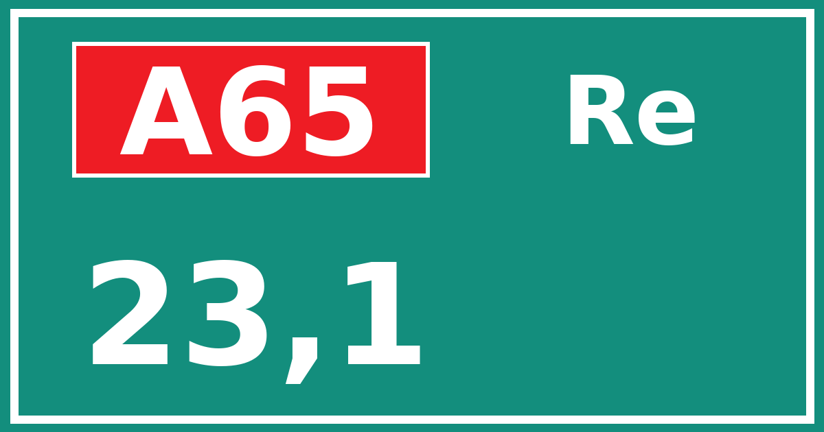 Hectometerbord A65 23,1 zijde Re