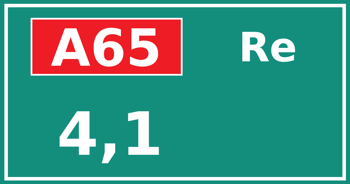 Hectometerbord A65 4,1 zijde Re