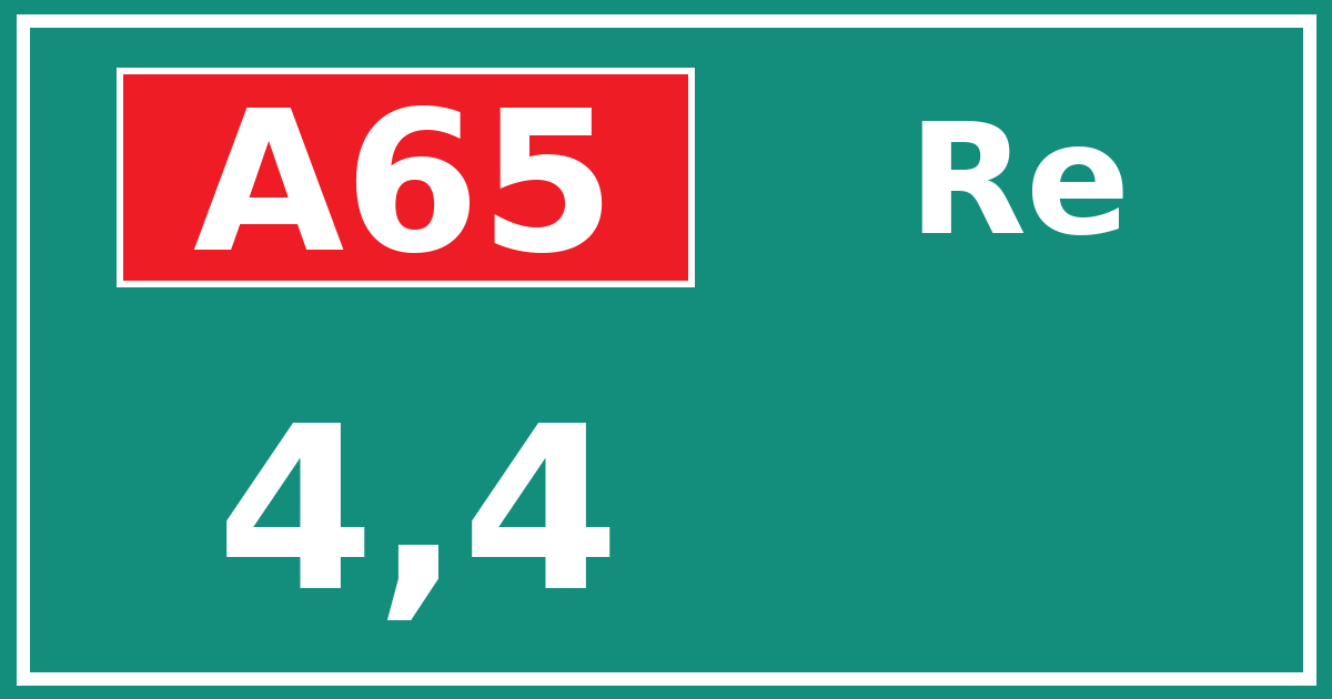 Hectometerbord A65 4,4 zijde Re