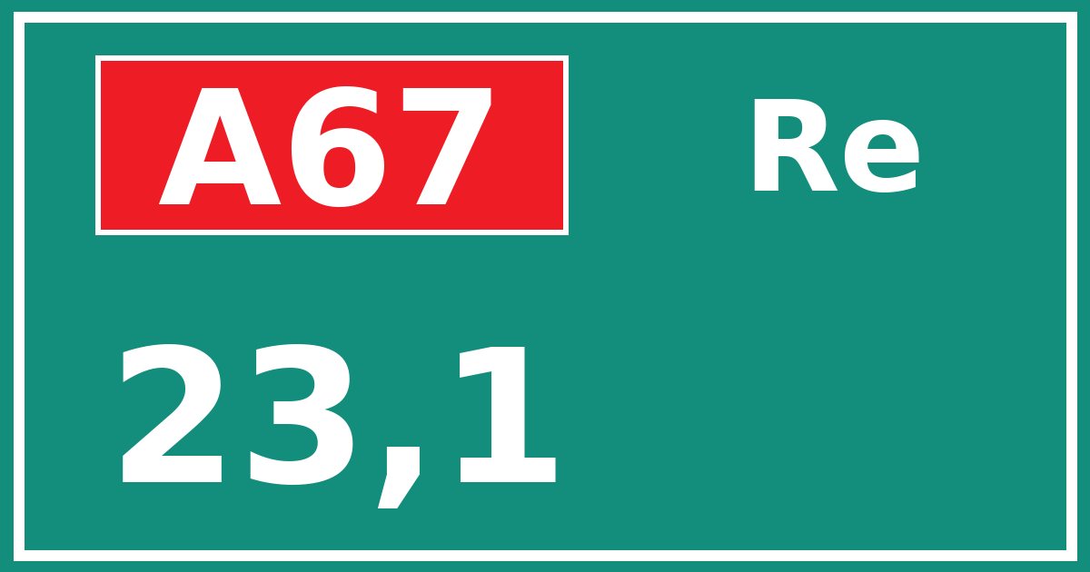Hectometerbord A67 23,1 zijde Re