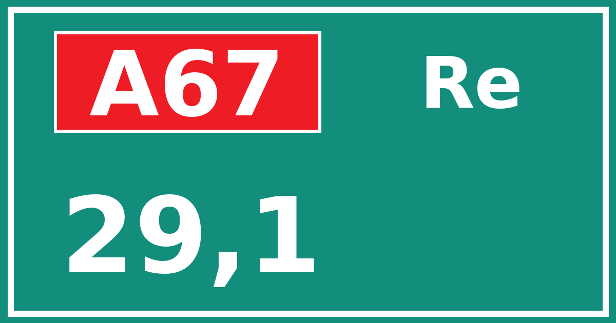 Hectometerbord A67 29,1 zijde Re