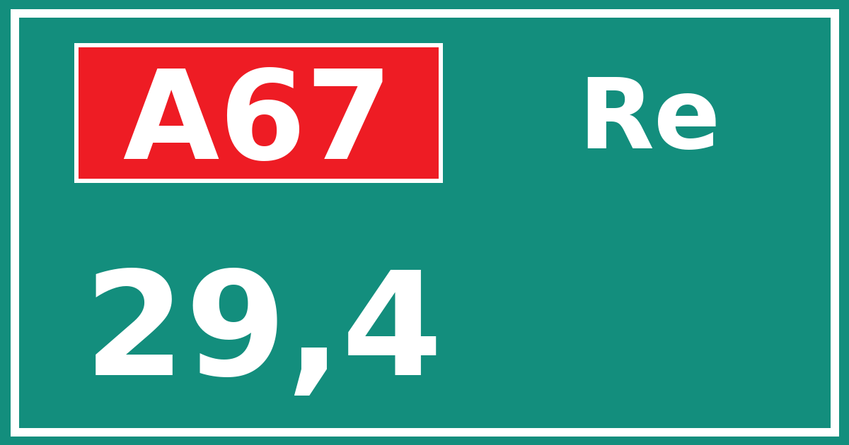 Hectometerbord A67 29,4 zijde Re