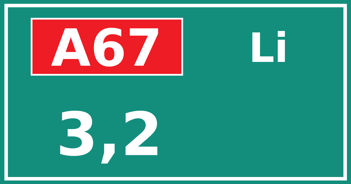 Hectometerbord A67 3,2 zijde Li
