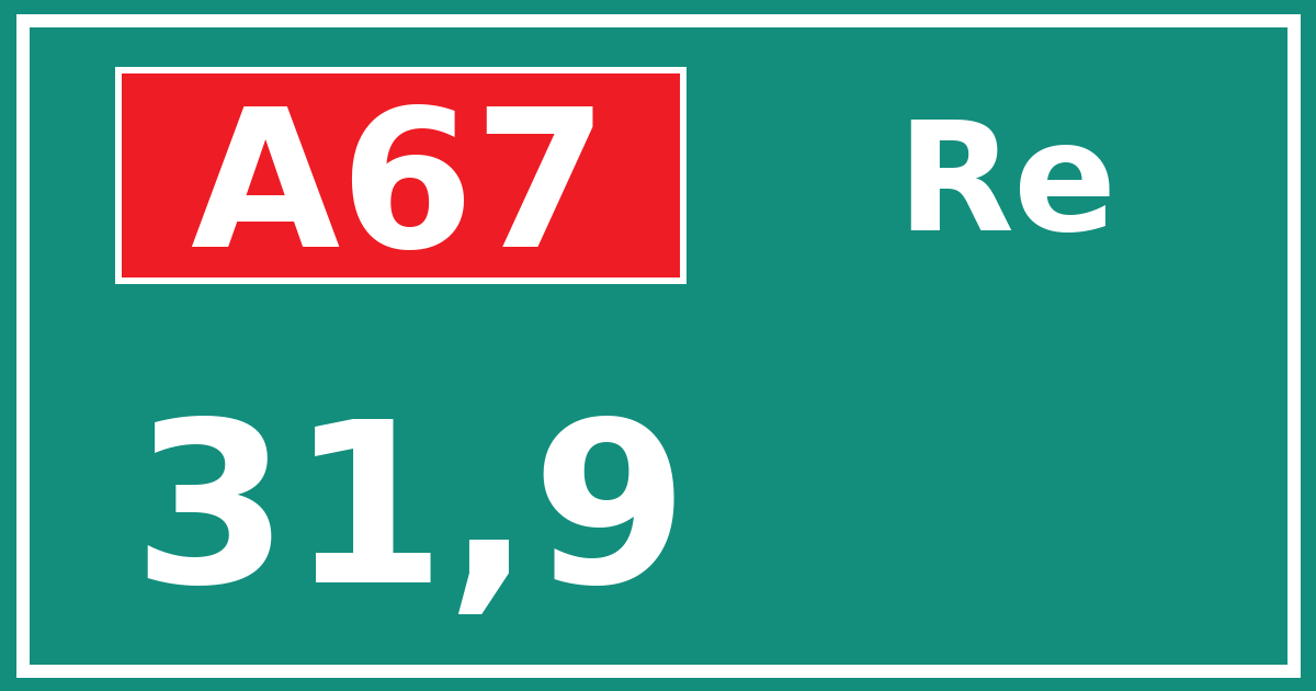Hectometerbord A67 31,9 zijde Re