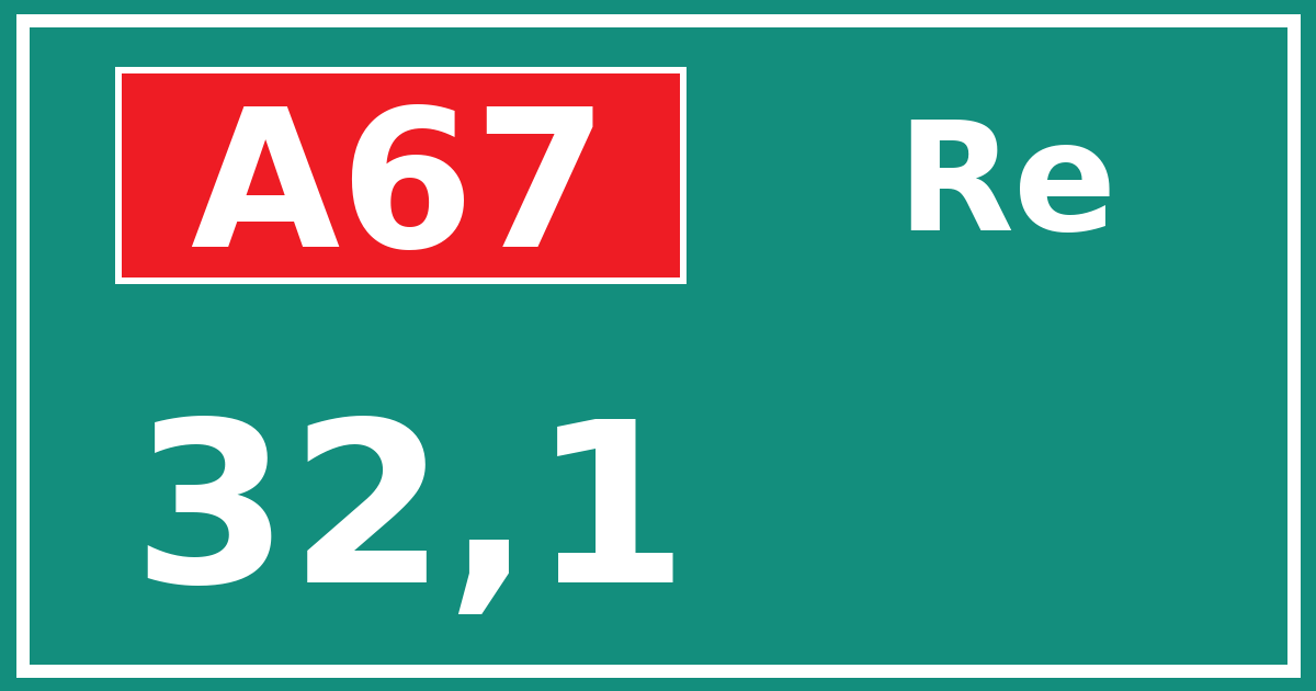 Hectometerbord A67 32,1 zijde Re