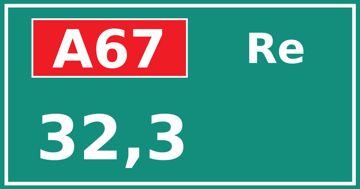 Hectometerbord A67 32,3 zijde Re