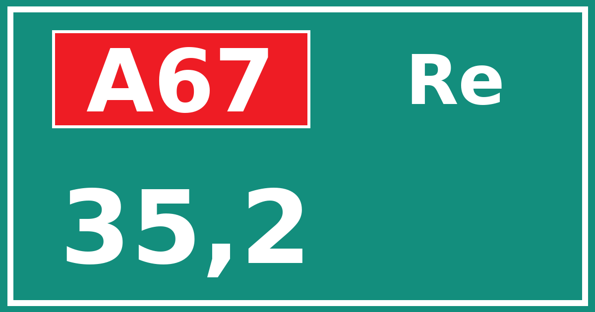 Hectometerbord A67 35,2 zijde Re