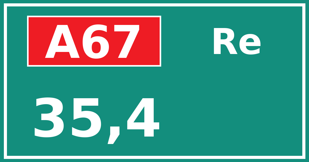 Hectometerbord A67 35,4 zijde Re