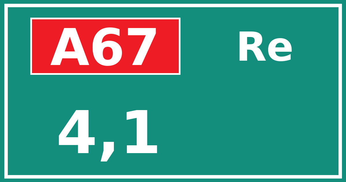 Hectometerbord A67 4,1 zijde Re