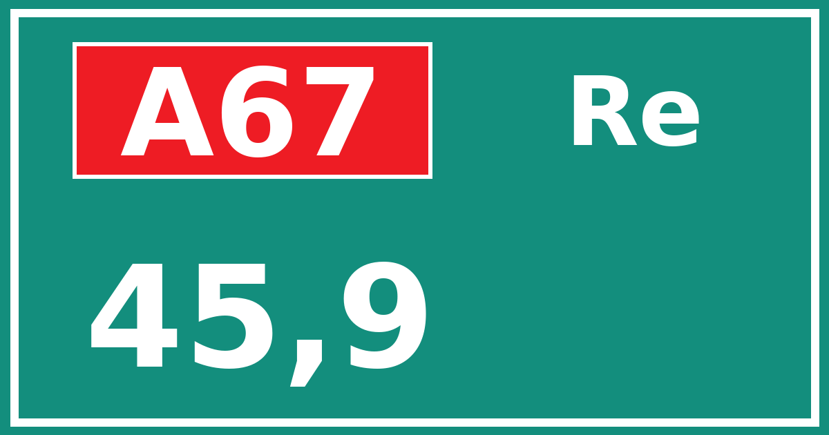 Hectometerbord A67 45,9 zijde Re