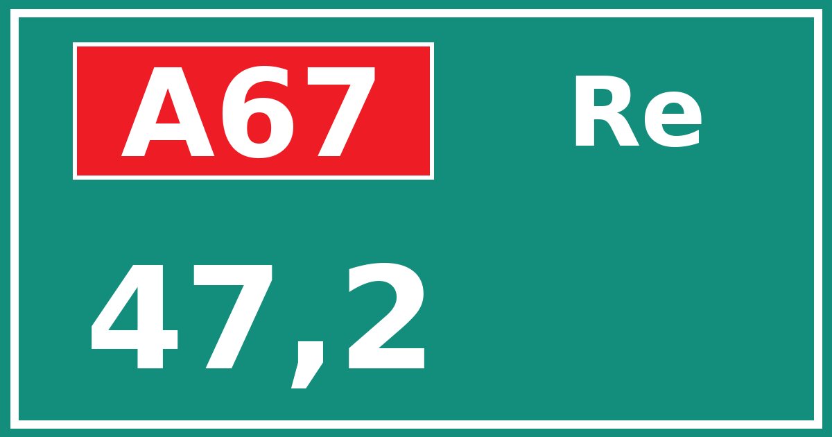 Hectometerbord A67 47,2 zijde Re
