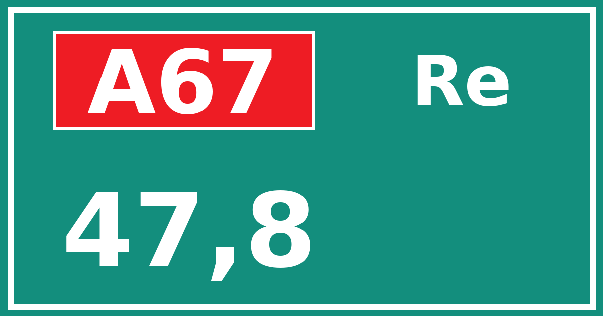 Hectometerbord A67 47,8 zijde Re