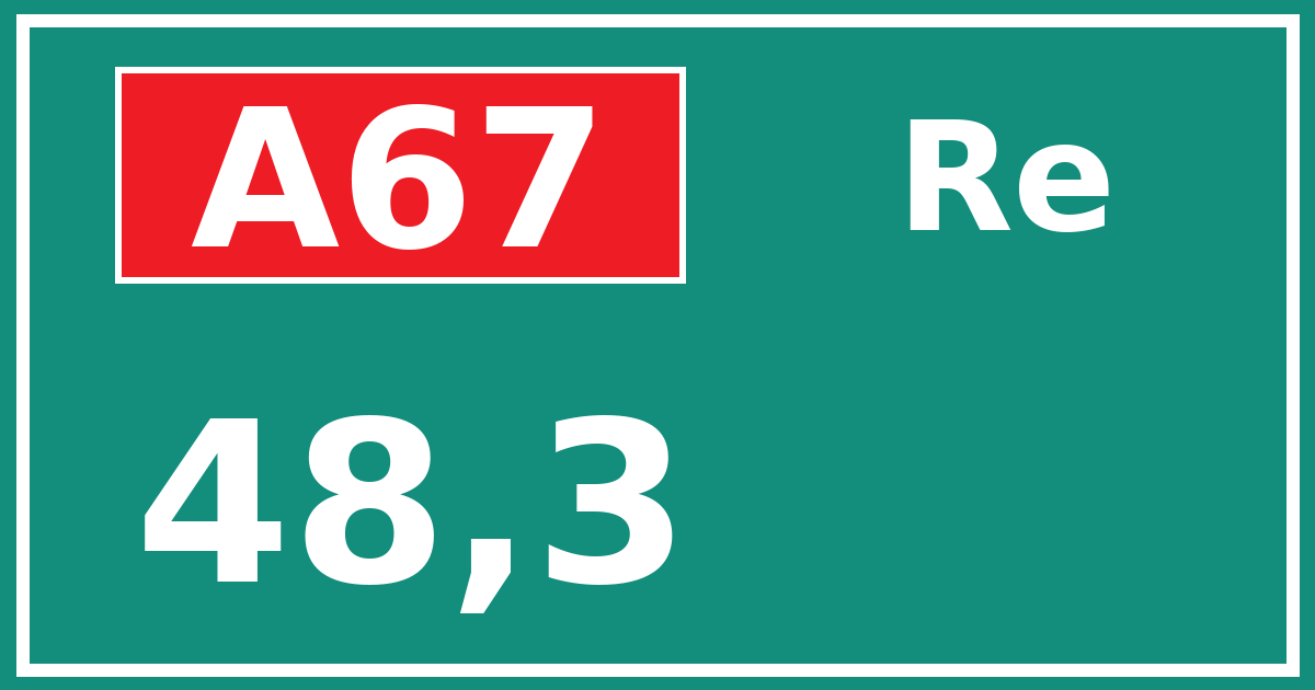 Hectometerbord A67 48,3 zijde Re