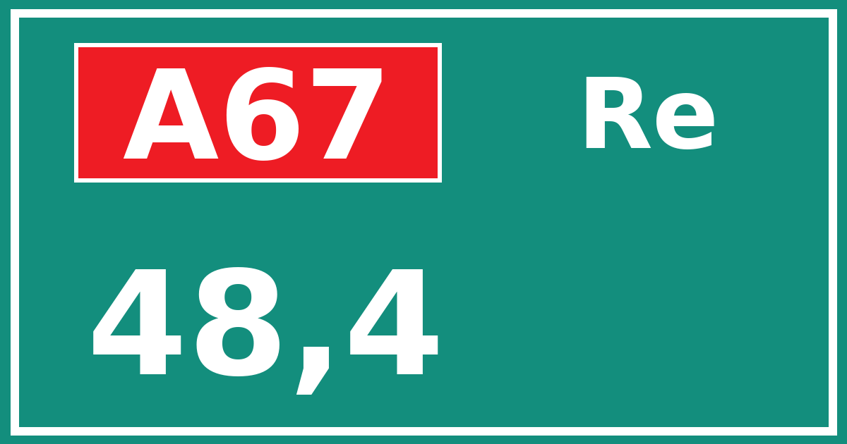 Hectometerbord A67 48,4 zijde Re