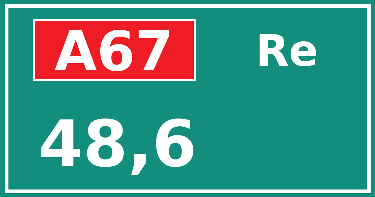 Hectometerbord A67 48,6 zijde Re