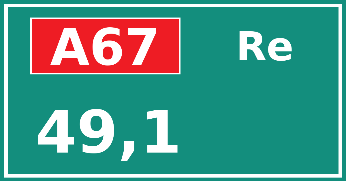Hectometerbord A67 49,1 zijde Re