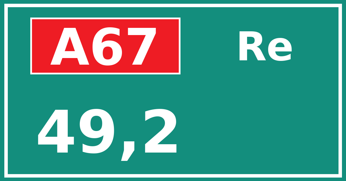 Hectometerbord A67 49,2 zijde Re