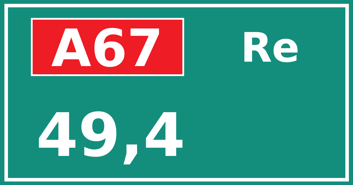 Hectometerbord A67 49,4 zijde Re