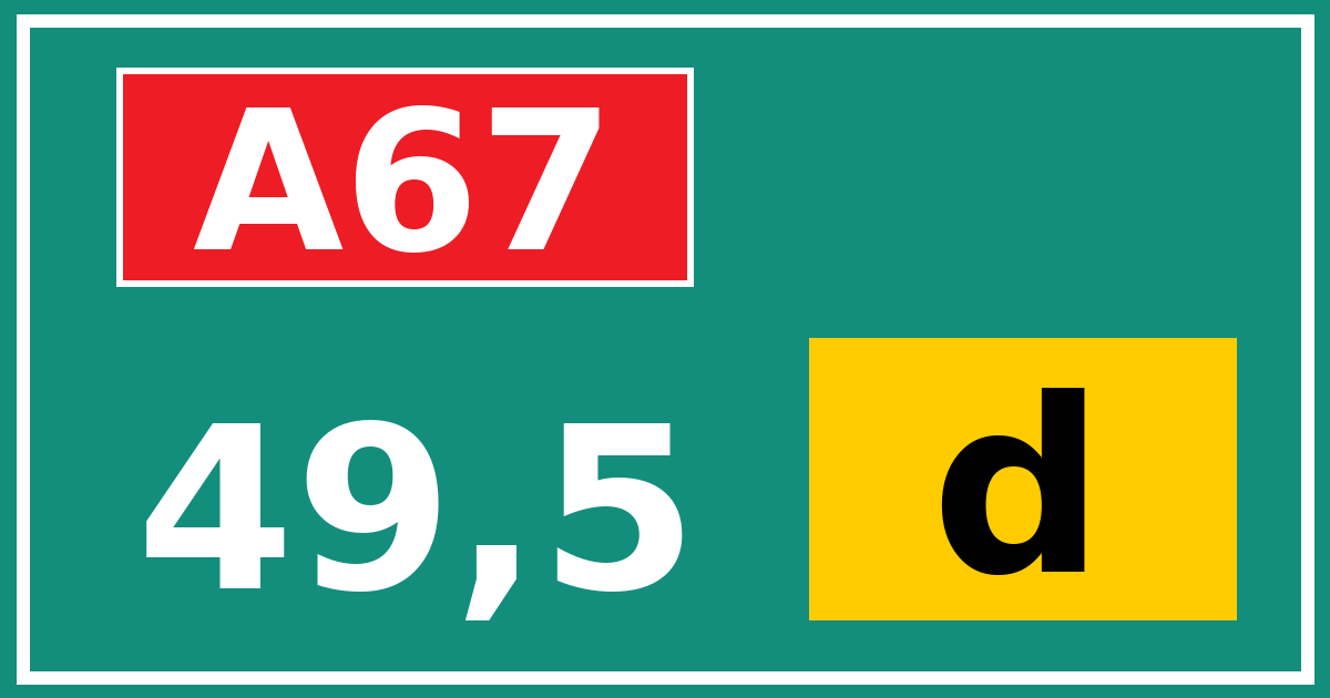 Hectometerbord A67 49,5 letter d