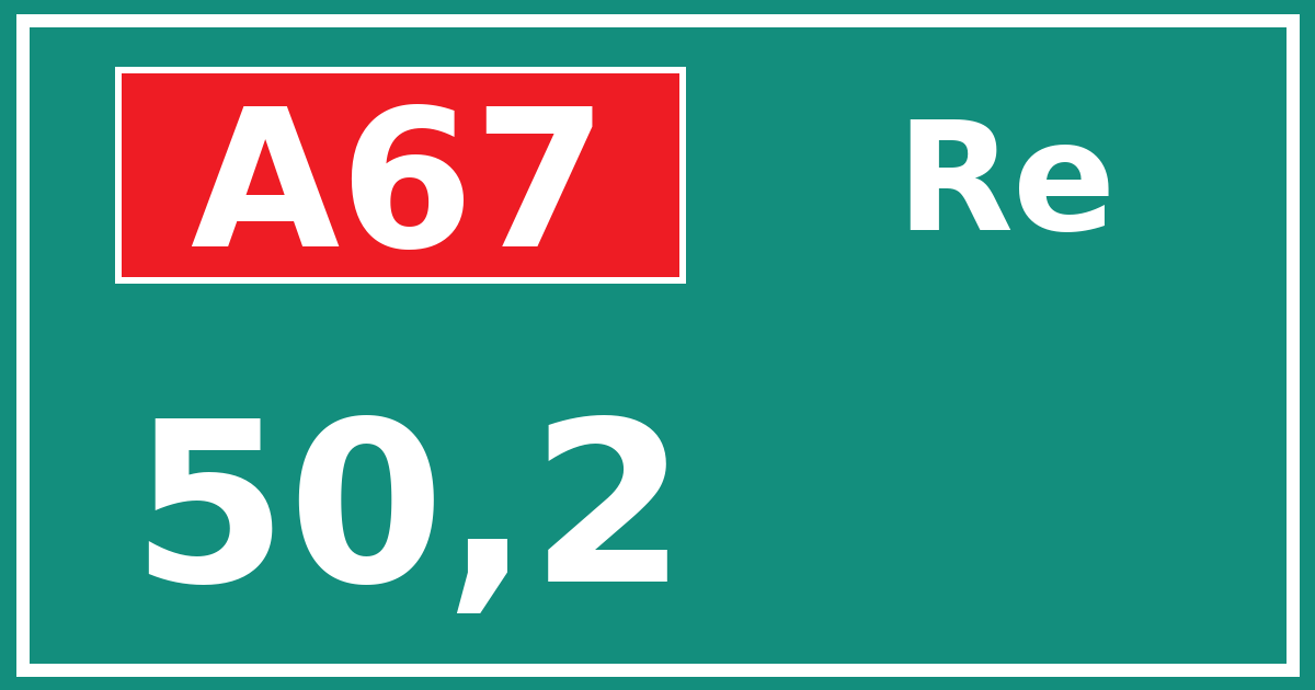 Hectometerbord A67 50,2 zijde Re