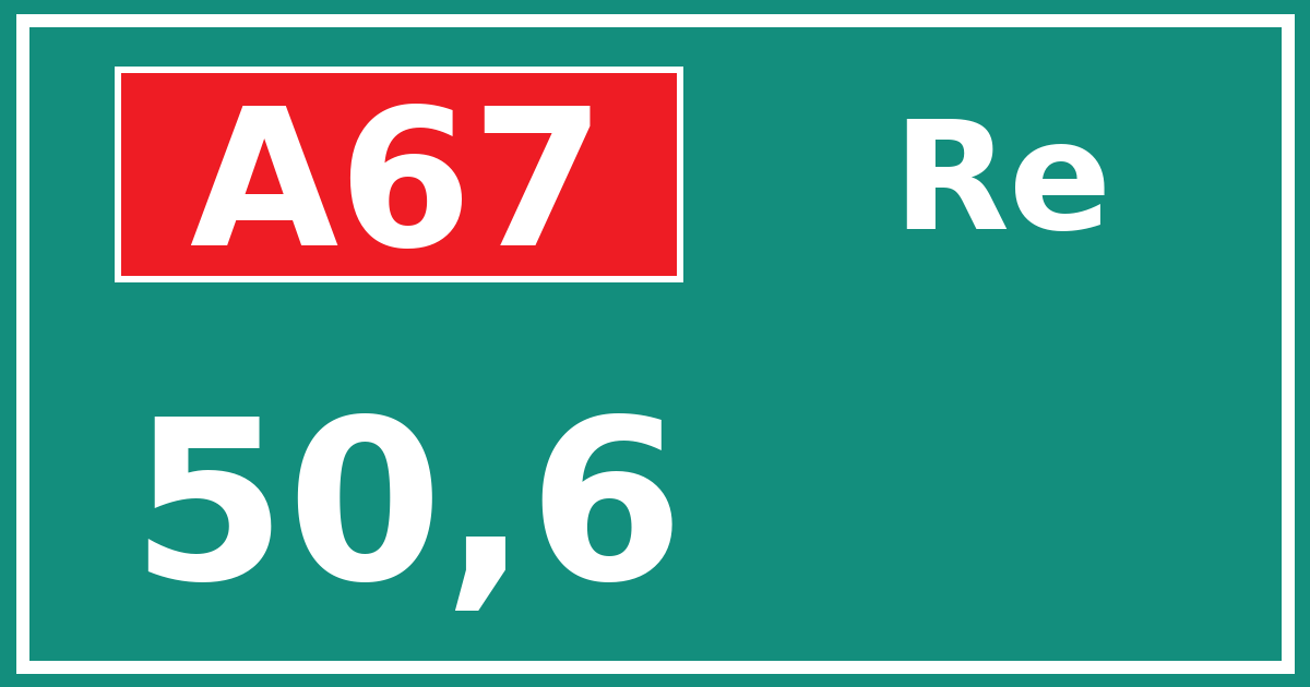 Hectometerbord A67 50,6 zijde Re
