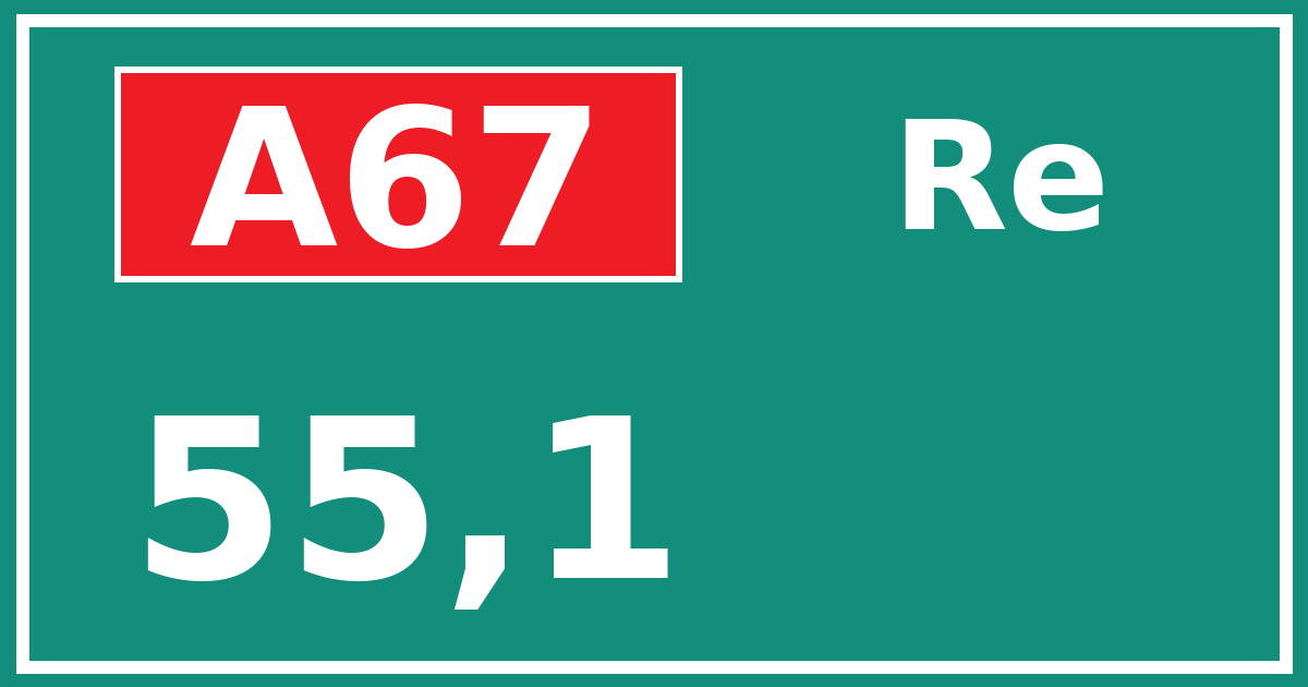 Hectometerbord A67 55,1 zijde Re