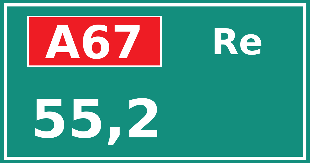 Hectometerbord A67 55,2 zijde Re