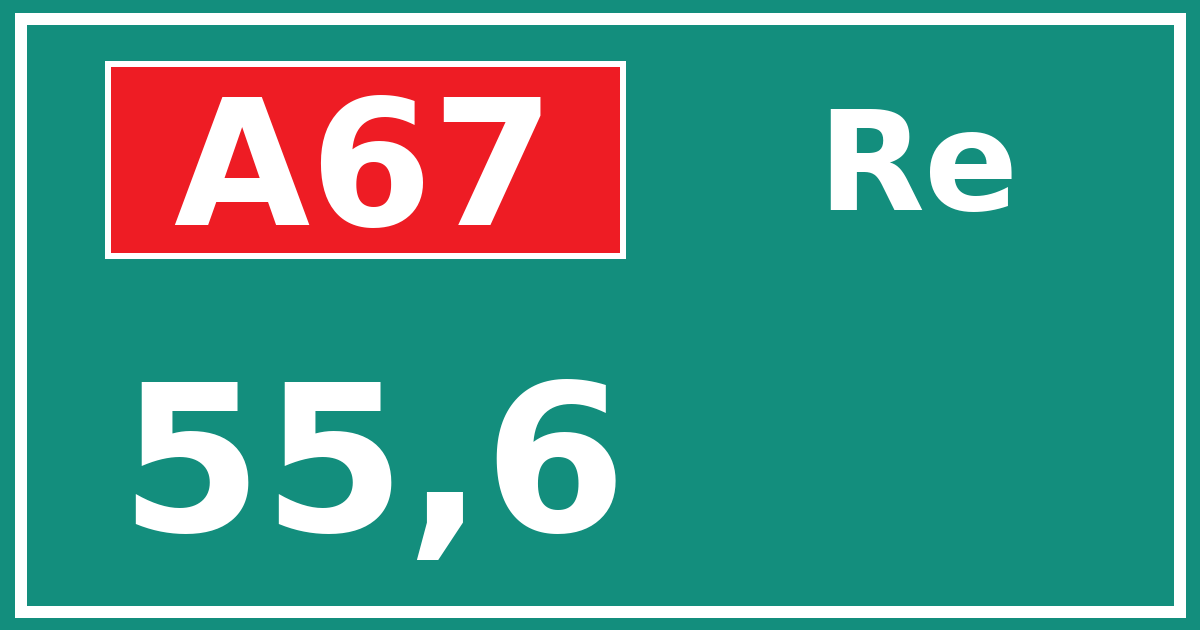 Hectometerbord A67 55,6 zijde Re