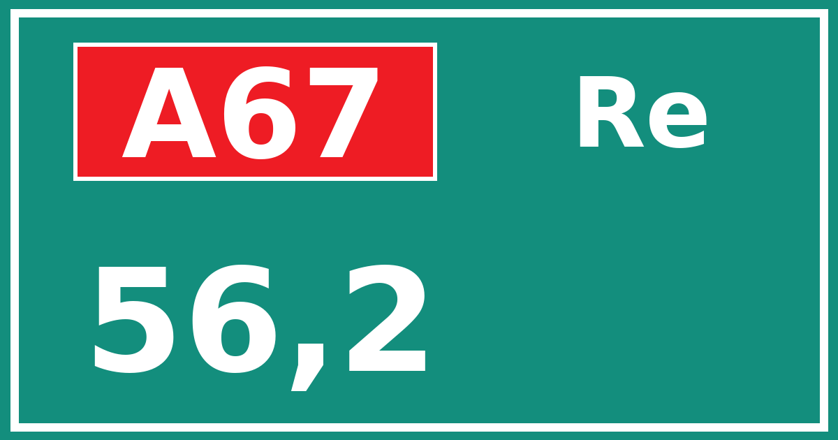Hectometerbord A67 56,2 zijde Re
