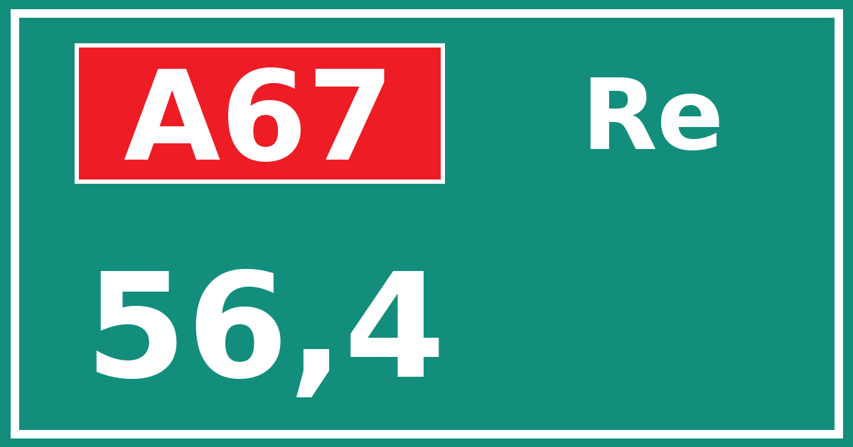 Hectometerbord A67 56,4 zijde Re
